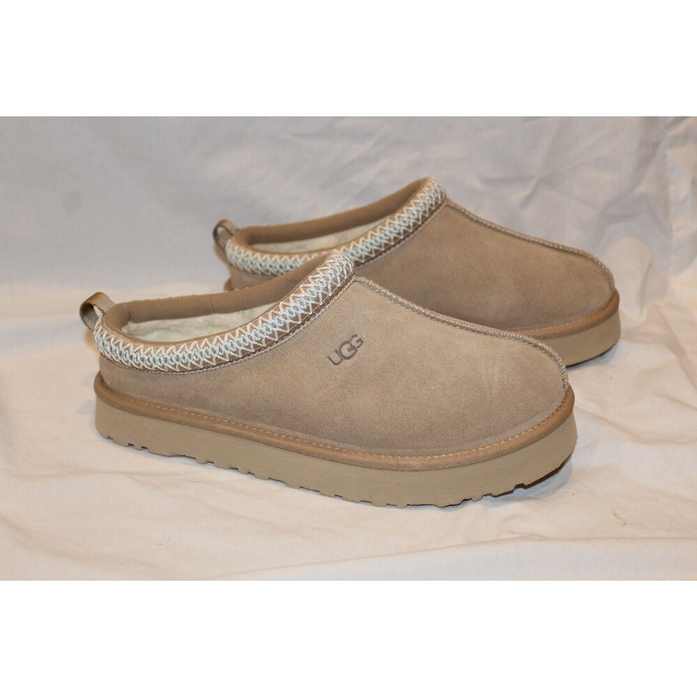 UGG WOMEN'S TASMAN II SUEDE SHEARLING LINED CLOG SLIPPERS SAND EU 38 US 7
